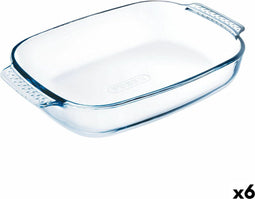 Serveerschaal Pyrex Classic Rechthoekig Transparant Glas 35 x 23 cm (6 Stuks)