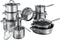 tectake® Pannenset Turin 15-delig - Kookpannen met Anti-aanbaklaag - RVS - Vaatwasserbestendig (15 stuks)