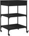 vidaXL - Keukentrolley - 60x48x89,5 - cm - bewerkt - hout - zwart