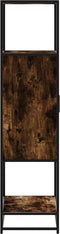 vidaXL - Hoge - kast - 68x35x139cm - bewerkt - hout - en - metaal - gerookt - eikenkleur