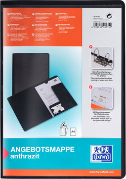 Offertemap Elba image met insteektas & visitekaarthouder - zwart - set 10 stuks