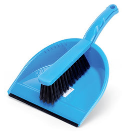 Office - Stoffer en blik kunststof blauw