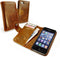 Apple iPhone 4/4S - Vintage leren portemonnee hoesje - 2 pasjes - bruin