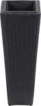 vidaXL - Plantenbak - verhoogd - 30x30x80 - cm - poly - rattan - bruin