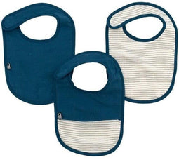 DOMIVA - Slabbetjes set van 3 - Katoenen gaas en badstof - Indigo (3 stuks)