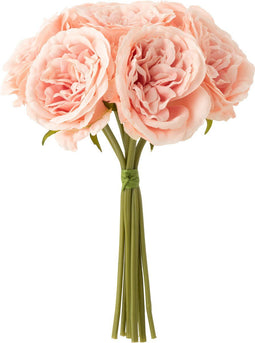 J-Line boeket Rozen 7 Stuks - kunststof - lichtroze