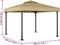 vidaXL - Prieel - 3x3 - m - aluminium - en - staal - taupe