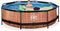 EXIT Wood Frame Zwembad ø300 - Opzetzwembad - Filterpomp - Bruin