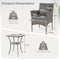 Coast 3-Delige Tuinset - Handgeweven PE-rotan - Tafel met gehard glazen blad - Grijsmix