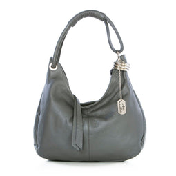 Anna Morellini Alba Hobo Bag - Echt Runderleer - Ash - 38 x 34 x 10 cm