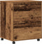 vidaXL - Printerstandaard - met - Wielen - Oud - Hout - 60x48x74 - cm