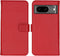 Selencia Hoesje Geschikt voor Google Pixel 8 Hoesje Met Pasjeshouder - Selencia Echt Lederen Bookcase - Rood