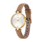 Hugo Boss Beige Leather Watch Met Gouden Stalen Kast