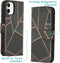 iMoshion Hoesje Geschikt voor iPhone 12 Mini Hoesje Met Pasjeshouder - iMoshion Design Softcase Bookcase - Goud / Zwart / Black Graphic