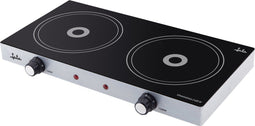 Jata - Keramische kookplaat - 2 pitten - 2x165mm - 2400W - Zilver - Zwart