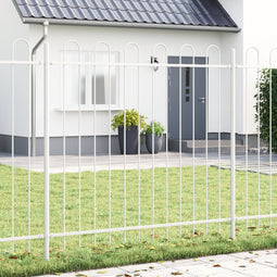 vidaXL - Tuinhek - met - Boogtop - Wit - 1,7x1,5 - m - Staal