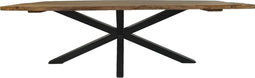 Tuintafel rechthoekig - 220x110x78 - Naturel/zwart - Oud Teakhout/metaal