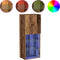 vidaXL - TV-kast - met - LED-verlichting - Oud - Hout - 40,5x30x102 - cm