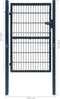 vidaXL - Poort - dubbelstaafmat - (enkel) - 106x170 - cm - antracietgrijs
