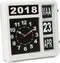 Perel Analoge kalenderklok 31×31 cm - Dementieklok - Groot flip-over display - Zwart-Wit