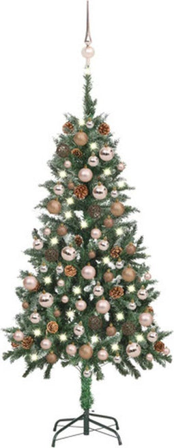 vidaXL - Kunstkerstboom - met - verlichting - kerstballen - dennenappels - 180 - c5