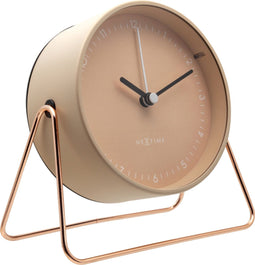 Tafel Wekker 14x13x7cm-Stil-Roze-Metaal-NeXtime Berlin Table