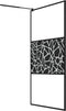vidaXL - Inloopdouchewand - met - stenenmotief - 115x195 - cm - ESG-glas - zwart