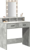 vidaXL - Make-up - Tafel - met - LED - Verlichting - - - Betonnen - Grijs, - 79x41x140 - cm
