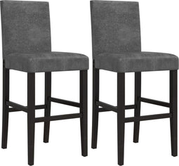 vidaXL - Barstoelen - 2 - st - massief - rubberhout - en - stof
