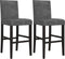vidaXL - Barstoelen - 2 - st - massief - rubberhout - en - stof