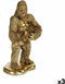 Decoratieve figuren Gorilla Gitaar Gouden 16 x 39 x 27 cm (3 Stuks)