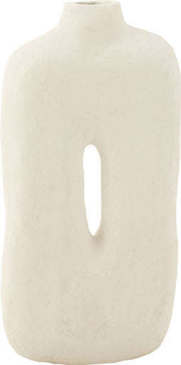 J-Line vaas pot Square - papier maché - wit