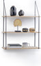 LIFA LIVING Wandrek - Industrieel - 3 planken - Zwart