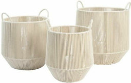 Basket spelset DKD Home Decor Beige Metaal 38 x 38 x 45 cm 3 Onderdelen
