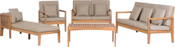 Loungeset met tafel 7-zitter PATAJA Acaciahout Lichtbruin
