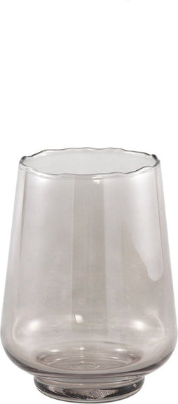 PTMD Dexa Windlicht - 12 x 12 x 16 cm - Glas - Grijs