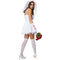 Spookbruidskostuum dames - Halloween jurk strapless met bloedvlekken - Maat S - Kleur wit