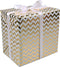 Cadeaupapier - 50cm - 200m - 60gr/m² - Chevron - wit/goud
