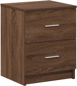 vidaXL - Nachtkastje - met - 2 - lades - 40x36x50 - cm - bruin - eikenkleur
