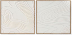 Schilderij Home ESPRIT Wit Abstract Scandinavisch 80 x 4 x 80 cm (2 Stuks)