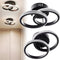Led plafondlamp dubbele ring - 2 LED-ringen - zwart - 26x17 cm