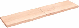 vidaXL - Wastafelblad - 220x50x(2-6) - cm - onbehandeld - massief - hout