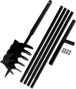vidaXL - Grondboor - met - handvat - 200 - mm - en - verlengstukken - 5 - m - (staal)