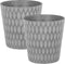 LAVRIO - Bloempot set van 2 - Grijs - 36 cm - Klei-vezelmengsel