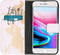 iMoshion Hoesje Geschikt voor iPhone 7 / 8 / SE (2020) / SE (2022) Hoesje Met Pasjeshouder - iMoshion Design Softcase Bookcase - Wit / Meerkleurig / Goud / Let's Go Travel White