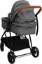 vidaXL - Kinderwagen - 3-in-1 - staal - lichtgrijs - en - zwart