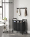 Wassorteerder - Wasmand met 3 afneembare tassen - 44 liter - Zwart (3 stuks)