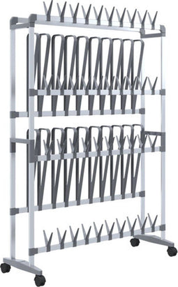 vidaXL - Schoenenrek - met - wieltjes - 89x27x120 - cm - zilverkleurig
