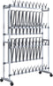 vidaXL - Schoenenrek - met - wieltjes - 89x27x120 - cm - zilverkleurig