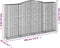 vidaXL - Schanskorven - 2 - st - gewelfd - 400x50x220/240 - cm - ijzer